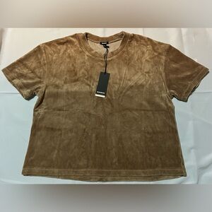 Monrow Velvet Retro Caramel Color Top Size Medium NWT